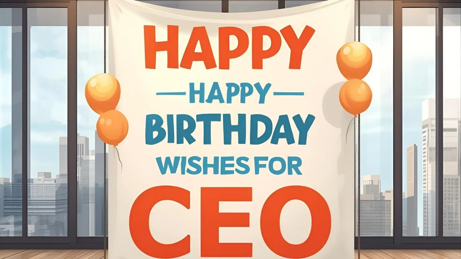 Team card on a neat desk saying Happy Boss’s Day.