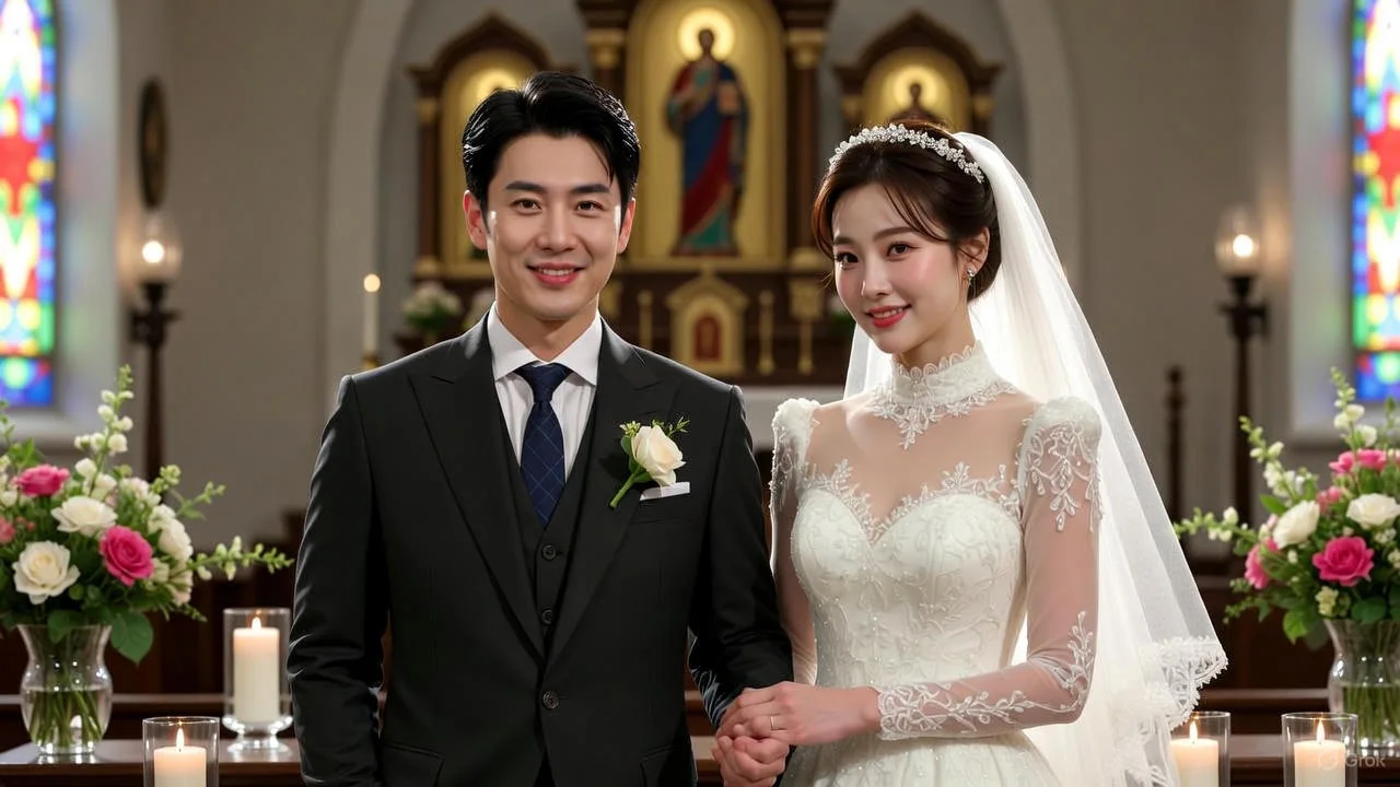 : Interlocked rings on a prayer book symbolizing a faith-filled marriage anniversary.