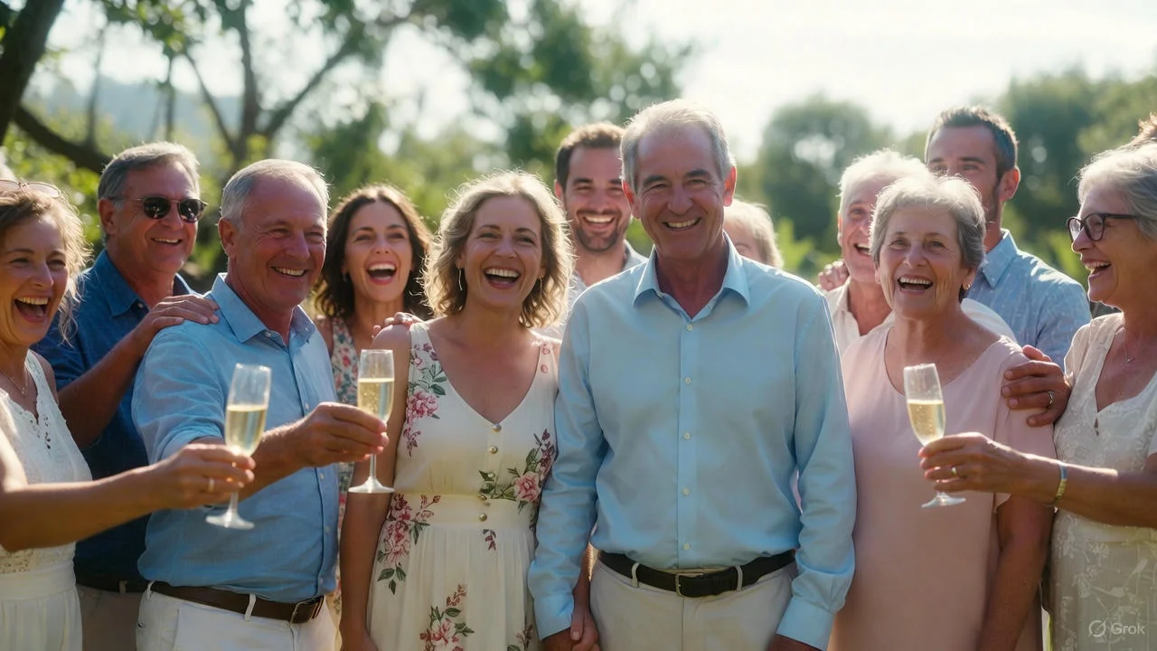 Minimal congrats card on office desk celebrating a coworker’s work anniversary.