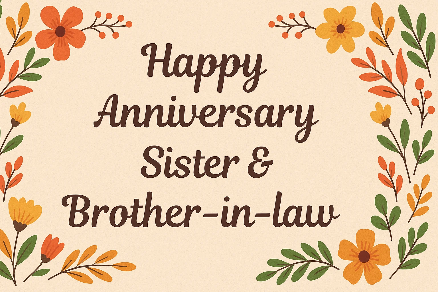 Sister and brother-in-law celebrate an anniversary with a cake and flowers.