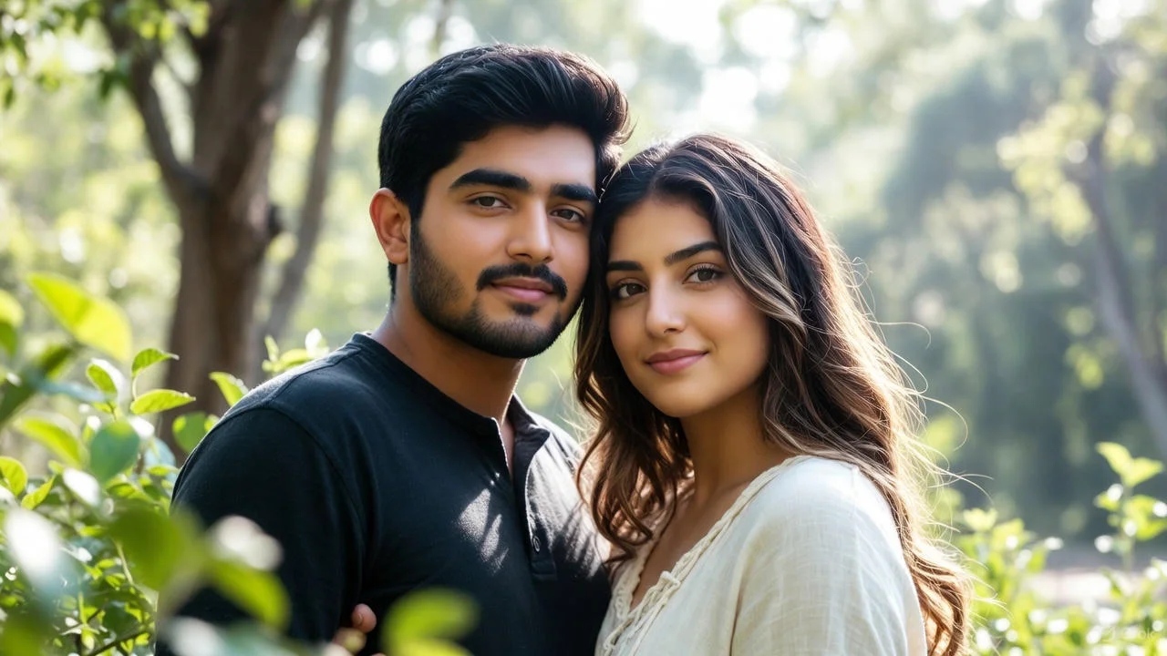 : Simple anniversary card from parents on a table beside flowers and soft candles.