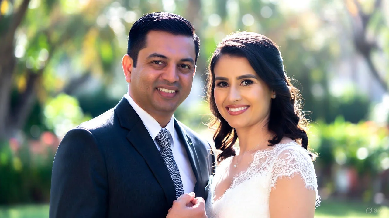 Couple holding hands beside an open Bible and candles, celebrating a wedding anniversary.