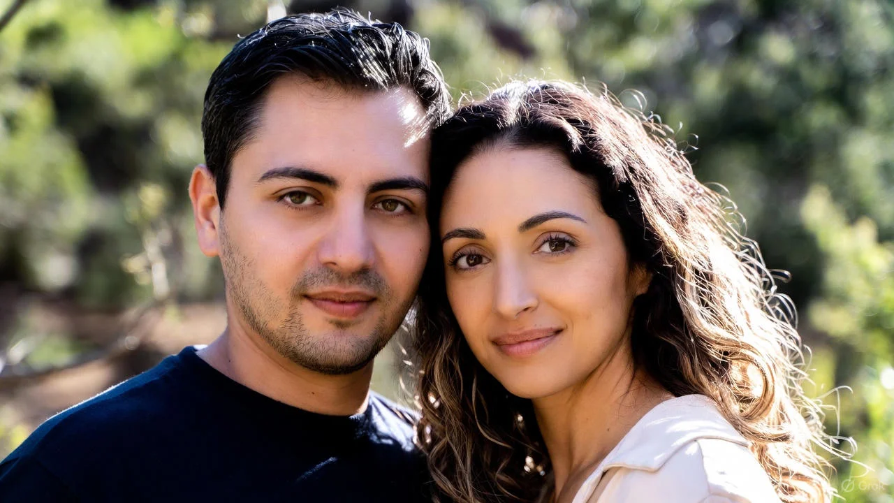Parents’ living room with anniversary card and flowers for a son and daughter-in-law.