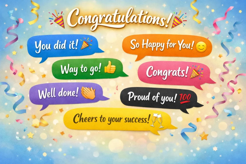 Congratulations!
You did it!
So Happy for You!
Way to go!
Congrats!
Well done!
Proud of you!
Cheers to your success!