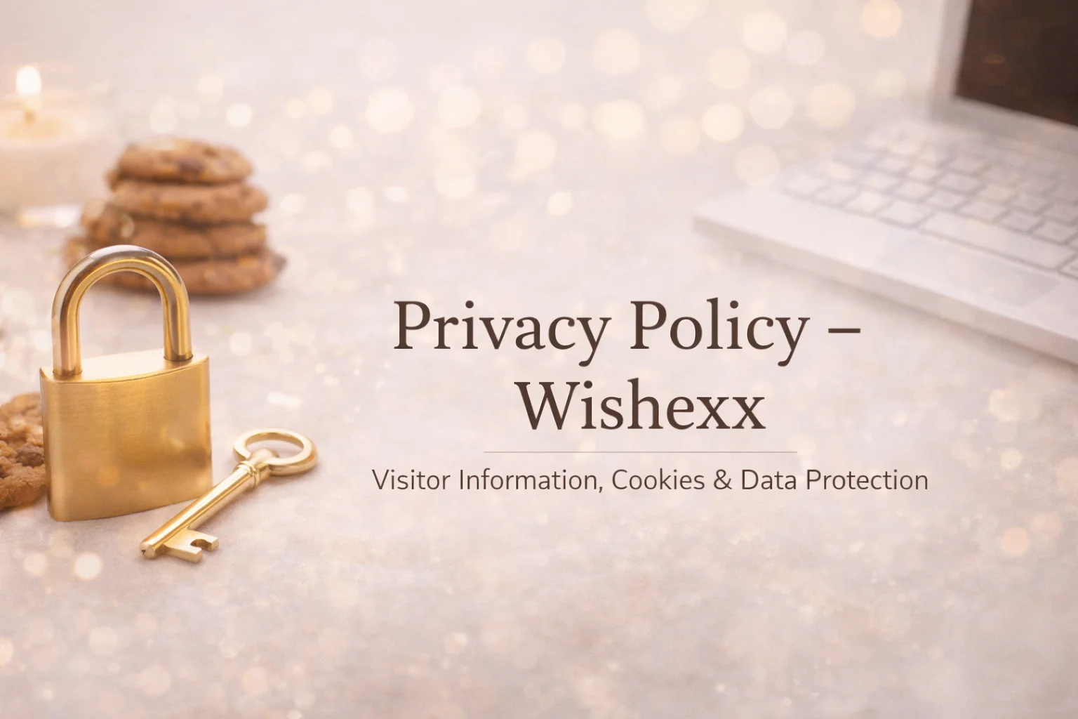Privacy Policy – Wishexx banner about visitor information, cookies, and data protection