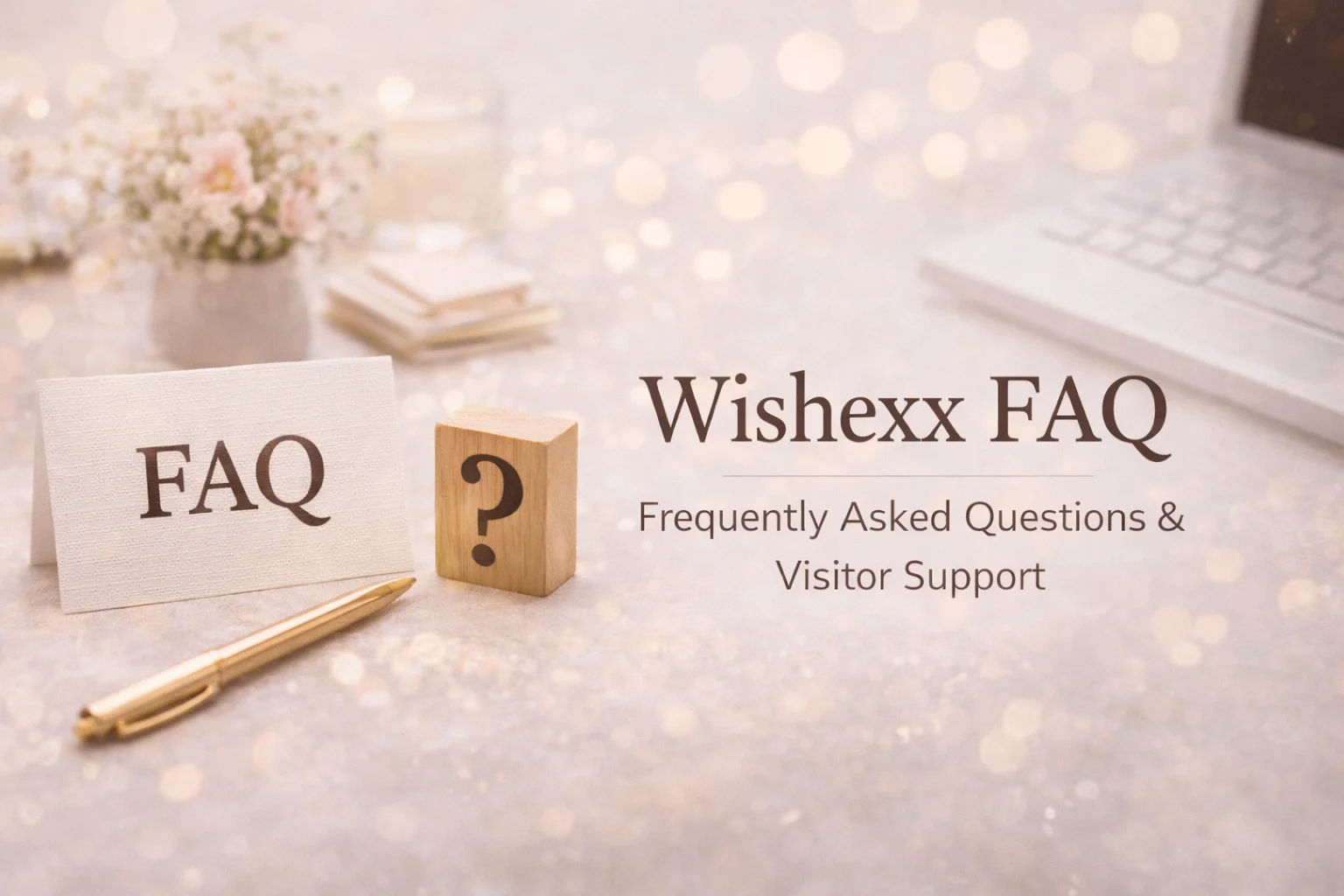 Frequently Asked Questions Wishexx banner for website help and common visitor questions