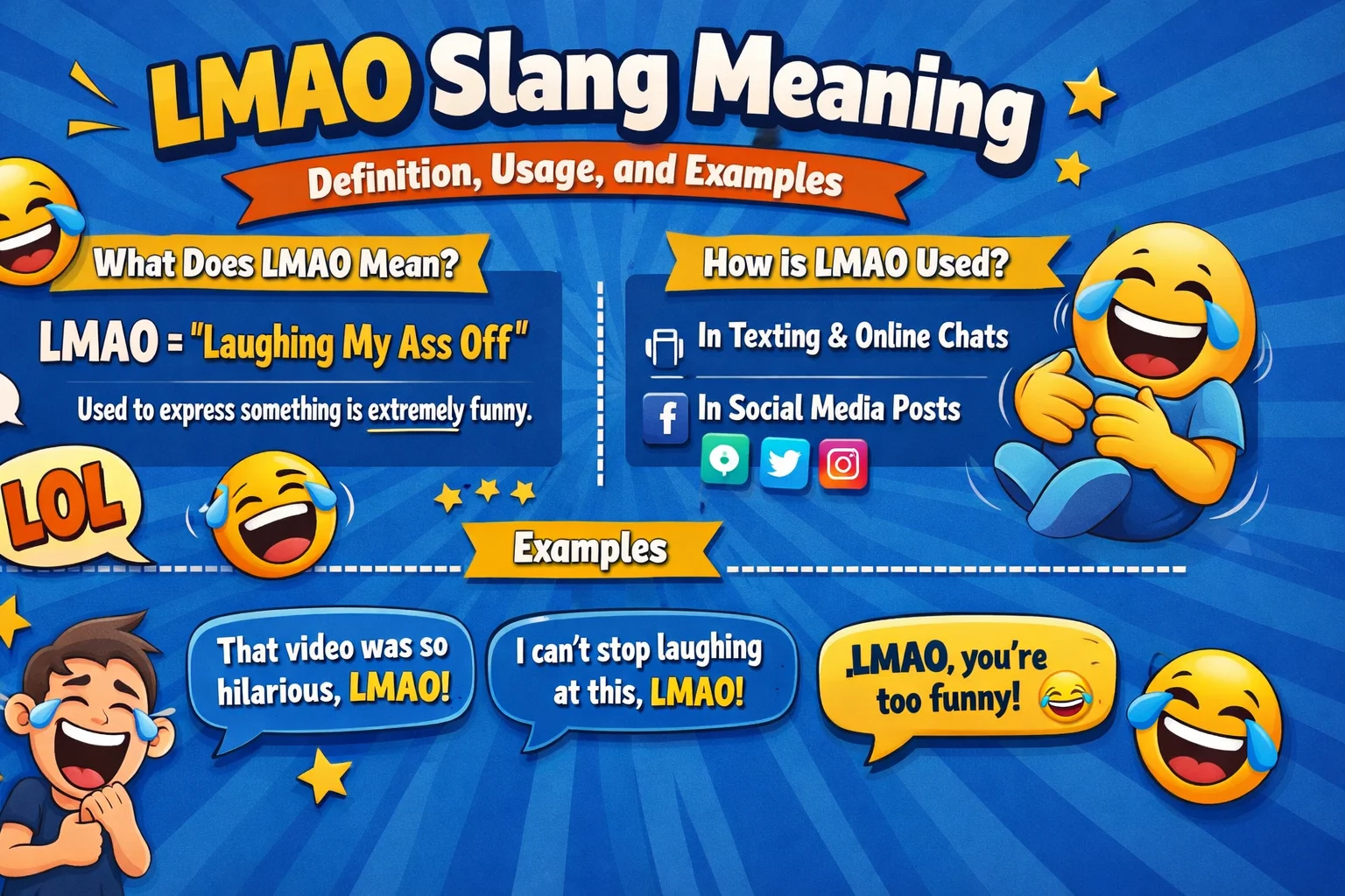 LMAO Slang Meaning: Definition, Usage, and Examples