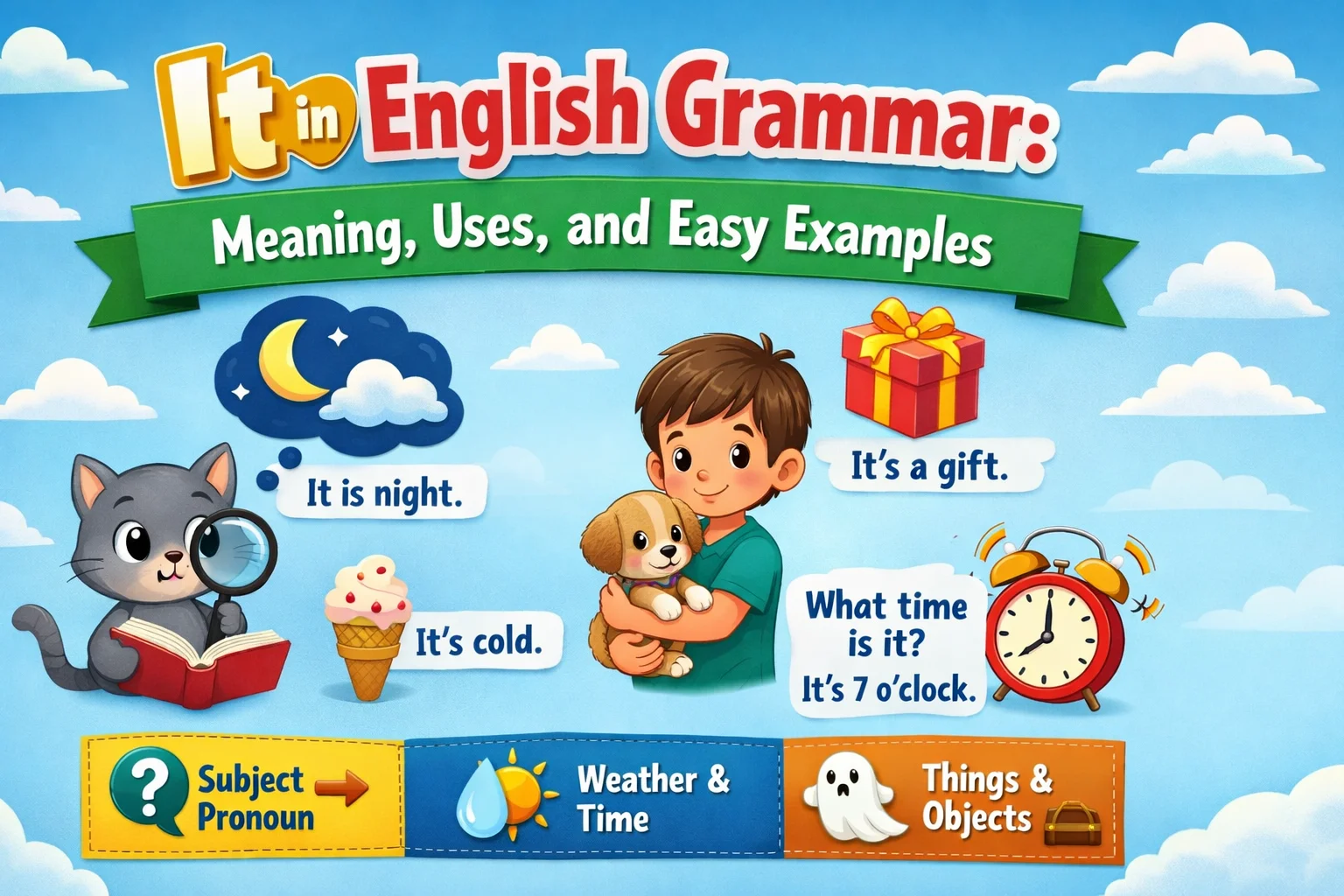 It in English Grammar: Meaning, Uses, and Easy Examples